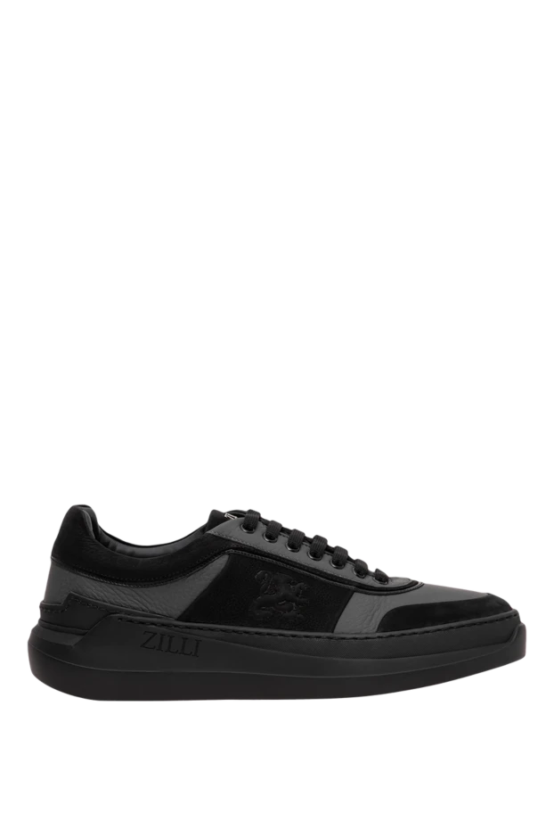 Zilli men's black leather sneakers with a chunky sole 195214 - photo 1
