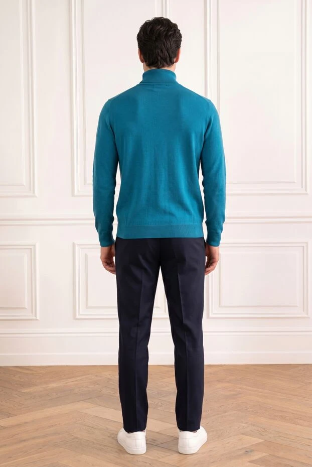 Zilli turquoise knitted cardigan made of silk and cotton with a relief pattern 195260 - photo 2