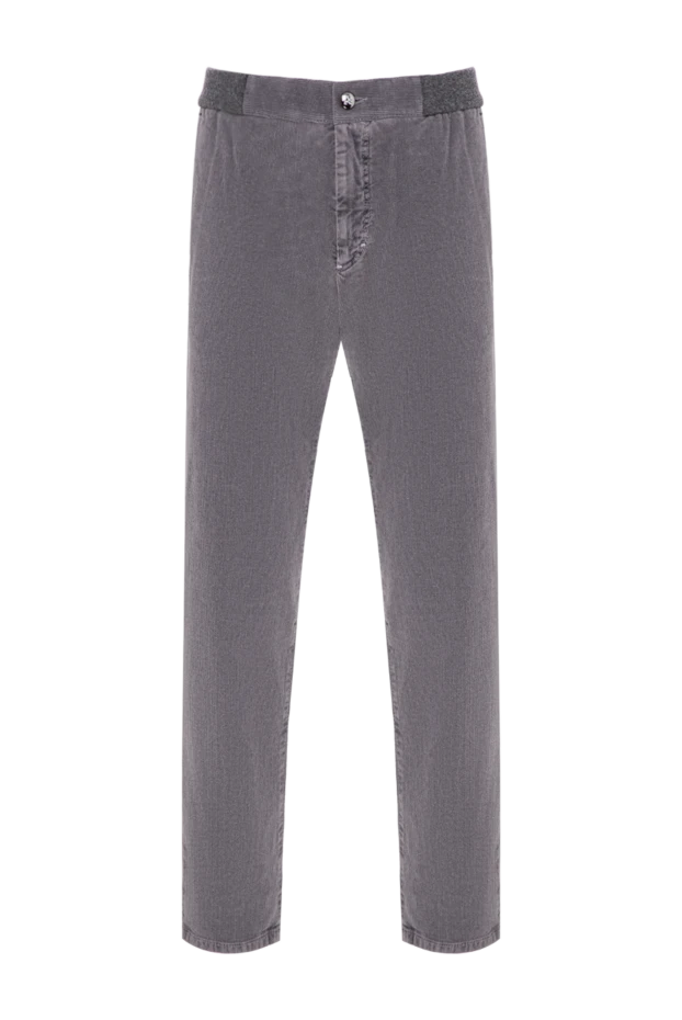 Zilli men's gray corduroy casual tapered trousers 195301 - photo 1