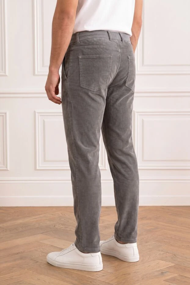 Zilli men's gray corduroy casual tapered trousers 195301 - photo 3