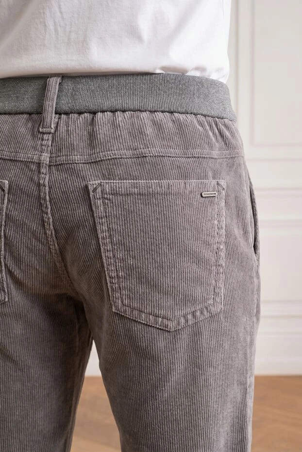 Zilli men's gray corduroy casual tapered trousers 195301 - photo 2