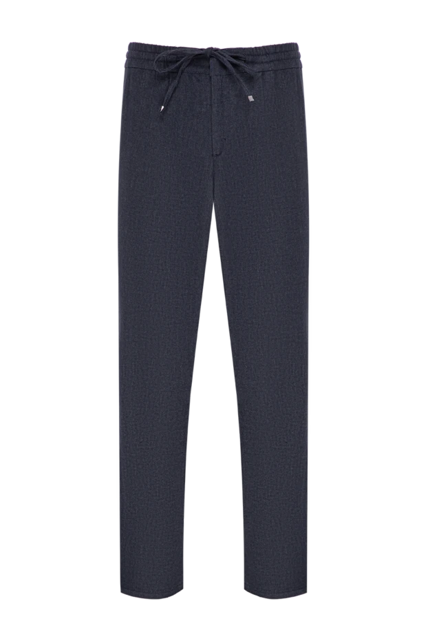 Zilli men's dark blue trousers with premium linen blend 195306 - photo 1