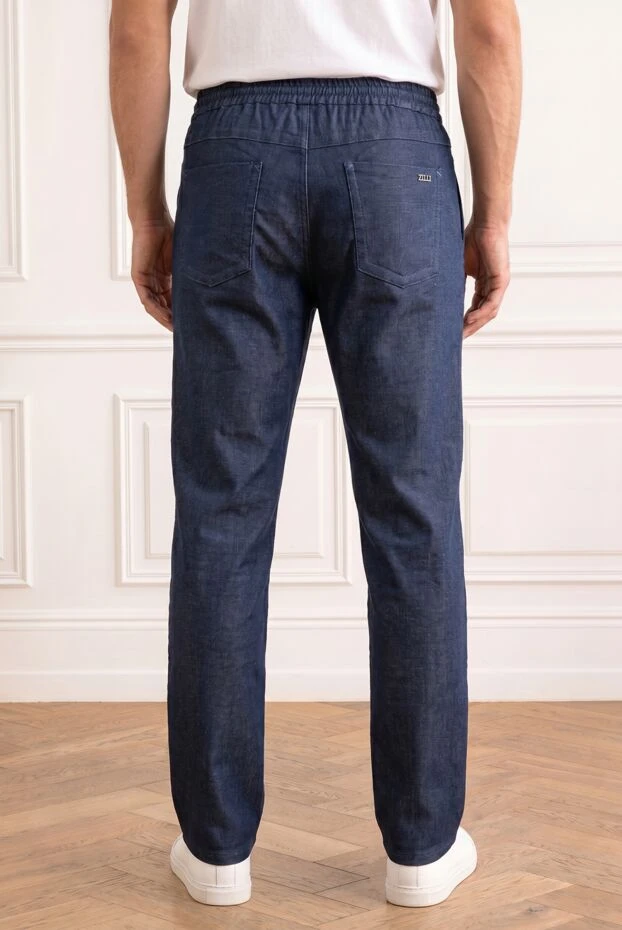 Zilli men's dark blue trousers with premium linen blend 195306 - photo 2