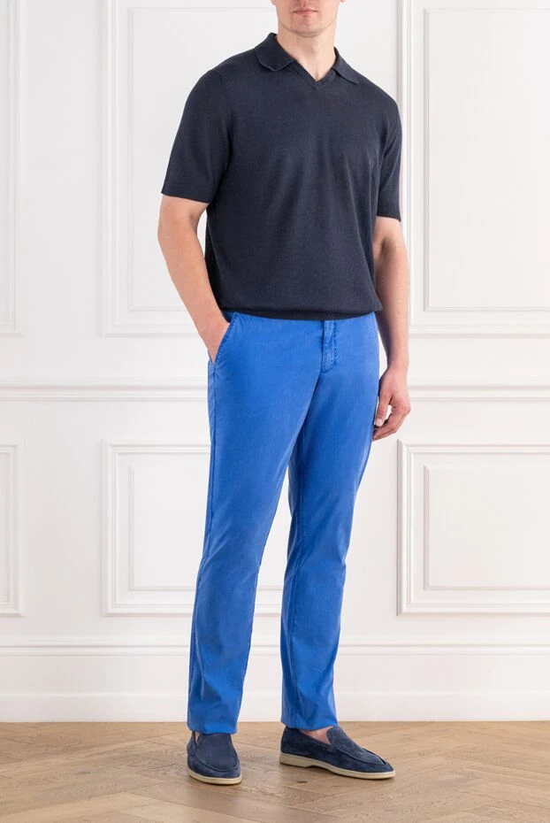 Zilli men's bright blue casual straight-leg trousers 195322 - photo 3