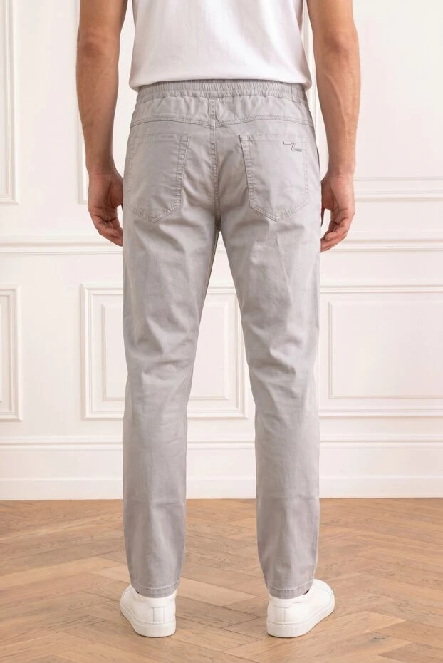 Zilli men's light gray casual drawstring trousers 195323 - photo 3