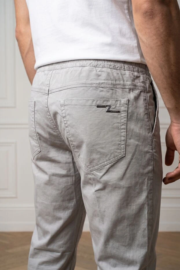 Zilli men's light gray casual drawstring trousers 195323 - photo 2
