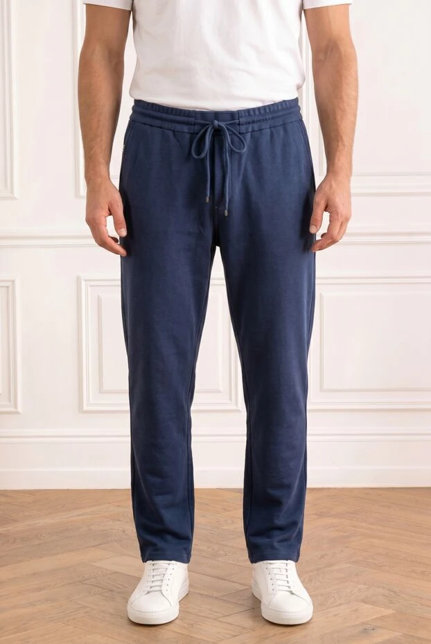 Zilli men's muted indigo blue knitted track pants 195334 - photo 1