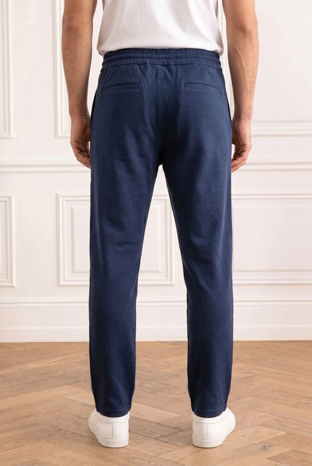 Zilli men's muted indigo blue knitted track pants 195334 - photo 2