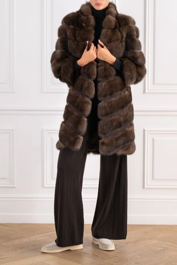 FG Furs long sable coat with a combined diagonal-transverse layout 195372 - photo 2