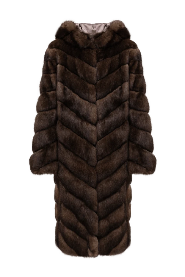 FG Furs sable fur coat with diagonal fur layout and a hood 195374 - photo 1