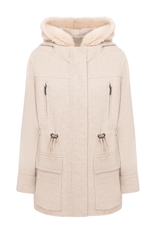 Fabio Gavazzi cashmere parka with fur trim on the hood and drawstring 195376 - photo 1