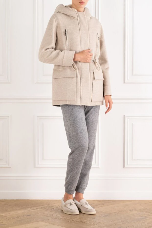 Fabio Gavazzi cashmere parka with fur trim on the hood and drawstring 195376 - photo 2