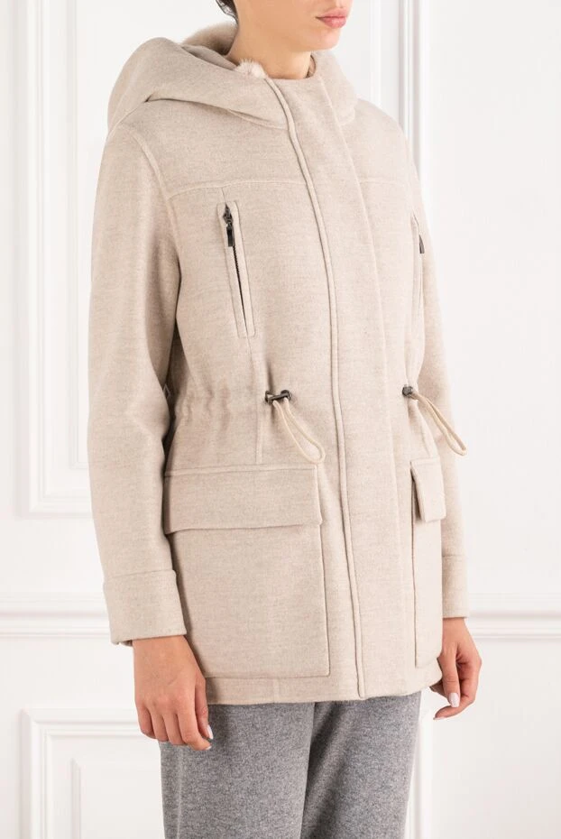 Fabio Gavazzi cashmere parka with fur trim on the hood and drawstring 195376 - photo 3