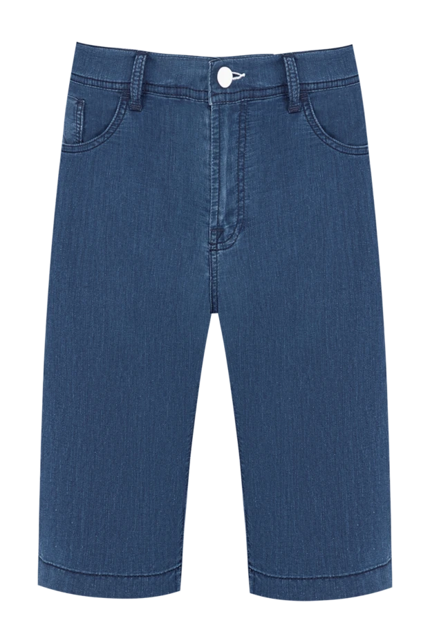 Scissor Scriptor men's denim bermuda shorts with embroidered white logo 195378 - photo 1