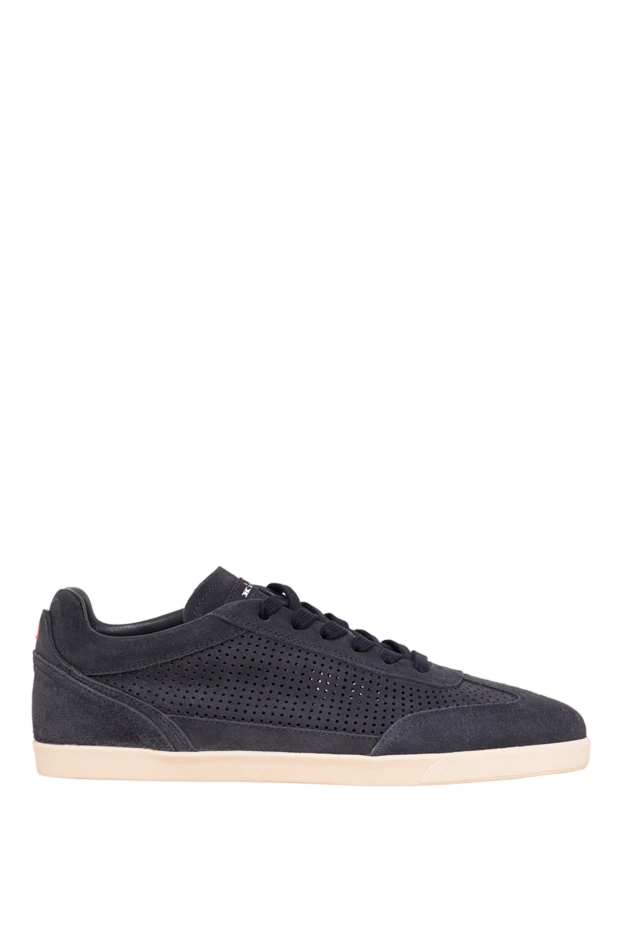 Kiton dark blue suede sneakers with perforations 195826 - photo 1