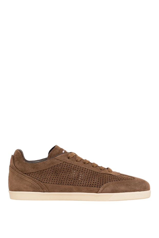 Kiton brown suede sneakers with perforations 195827 - photo 1