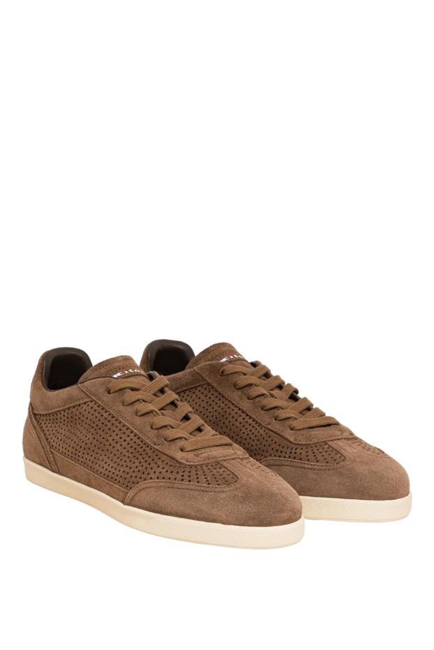 Kiton brown suede sneakers with perforations 195827 - photo 3