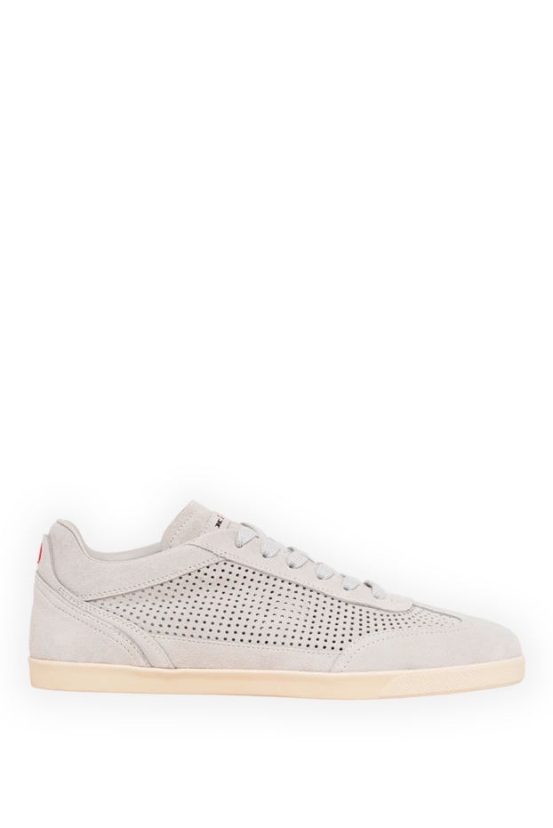 Kiton gray suede sneakers with perforations and logo 195828 - photo 1