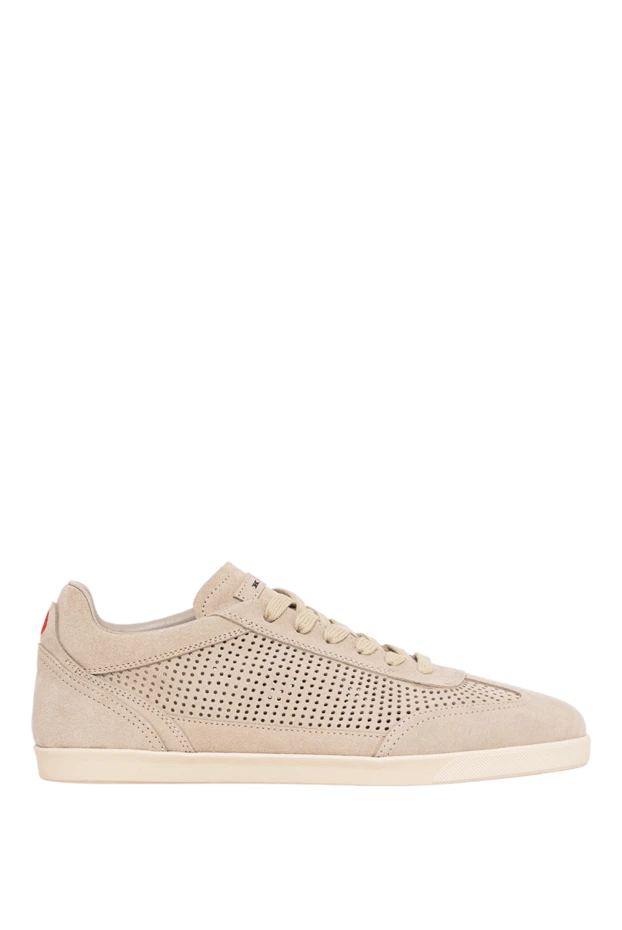 Kiton beige suede sneakers with perforations and a logo on the tongue 195829 - photo 1