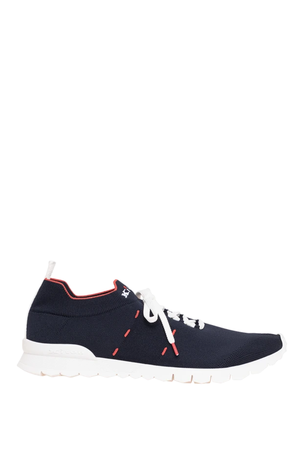 Kiton navy blue knit sock sneakers with scarlet trim 195832 - photo 1
