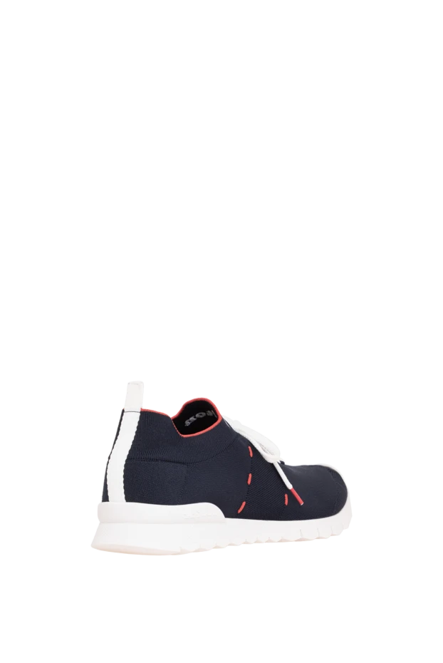 Kiton navy blue knit sock sneakers with scarlet trim 195832 - photo 3
