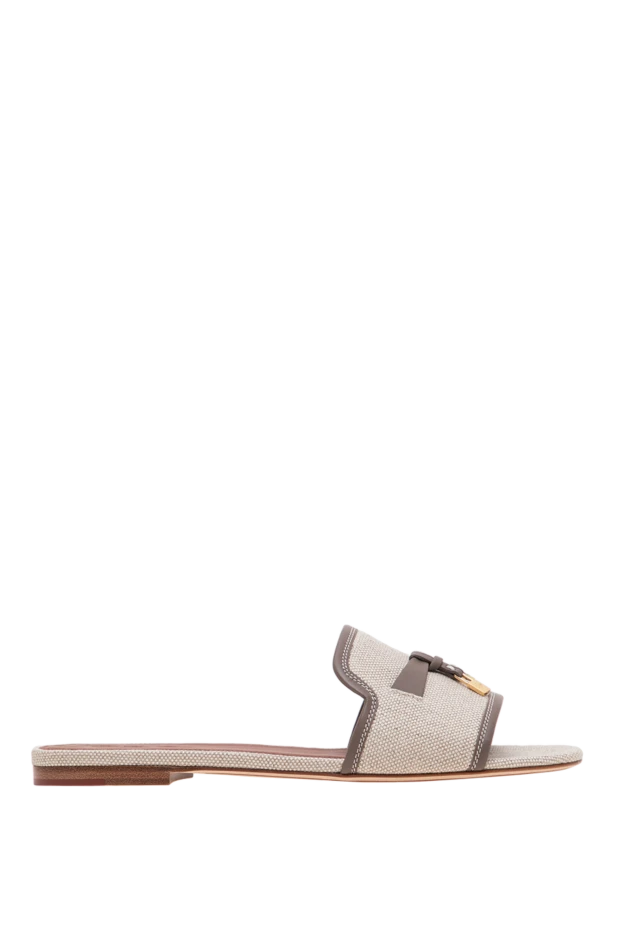 Loro Piana flat fabric mule sandals with signature metallic charms 195883 - photo 1
