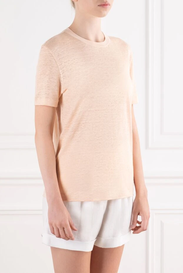 Loro Piana women's basic cotton t-shirt gargano in a delicate peach shade 195886 - photo 3