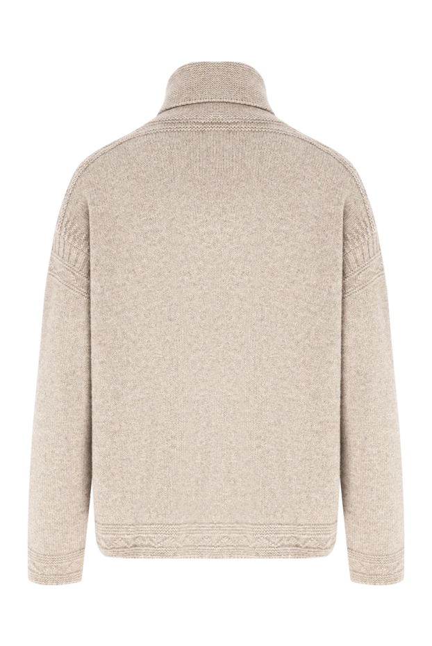 Loro Piana women's beige cashmere jumper with a short zipper 195889 - photo 2