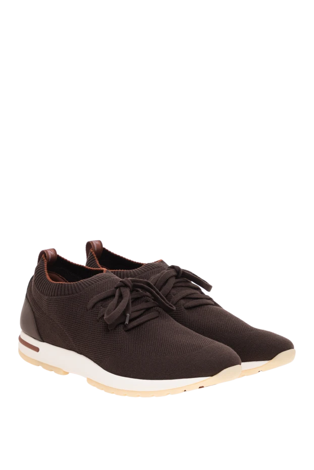 Loro Piana brown 360 lp flexy walk sneakers made of double-layer knit wool 195892 - photo 2