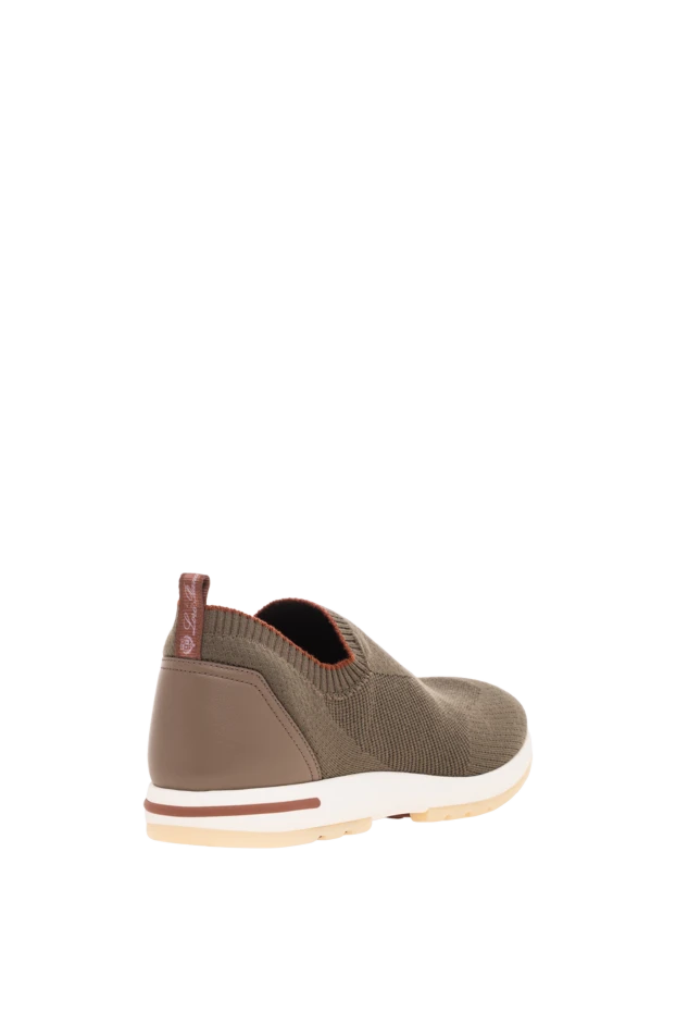 Loro Piana khaki-colored textile slip-on sneakers with a leather heel 195893 - photo 3
