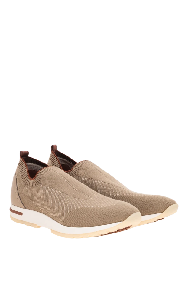 Loro Piana beige knit slip-on sneakers with signature kummel piping 195894 - photo 2