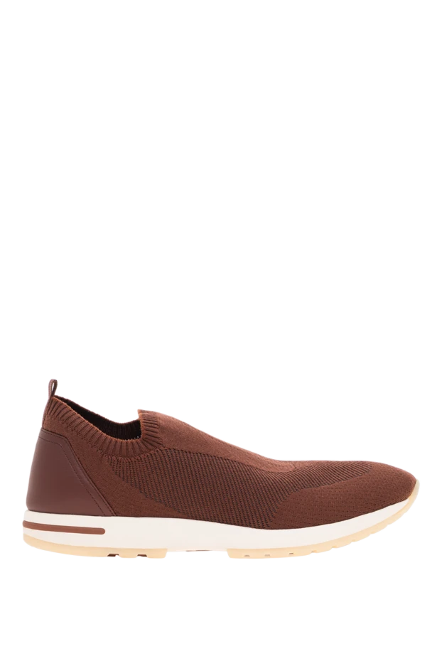 Loro Piana burgundy knit slip-on sneakers with a leather heel 195895 - photo 1