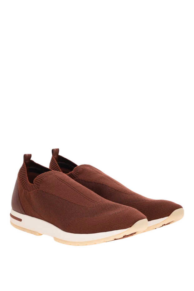 Loro Piana burgundy knit slip-on sneakers with a leather heel 195895 - photo 2