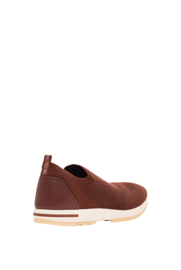 Loro Piana burgundy knit slip-on sneakers with a leather heel 195895 - photo 3