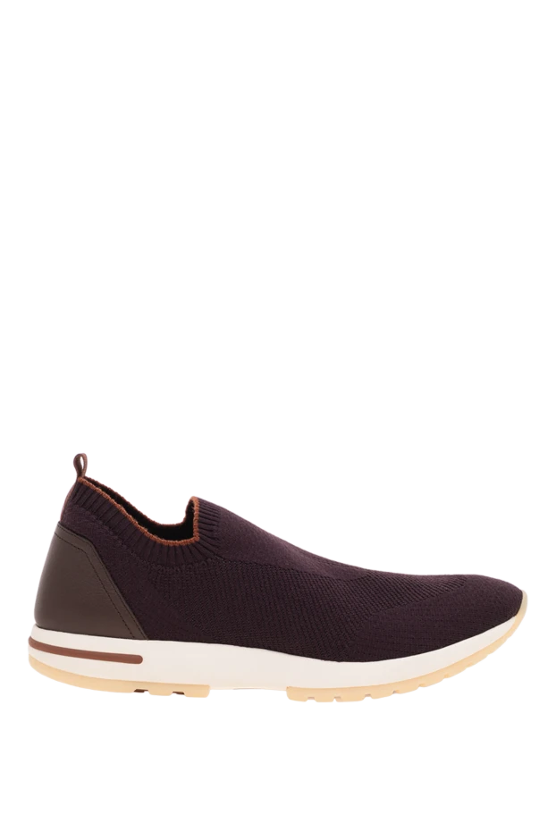 Loro Piana dark purple knit slip-on sneakers with elastic upper 195896 - photo 1