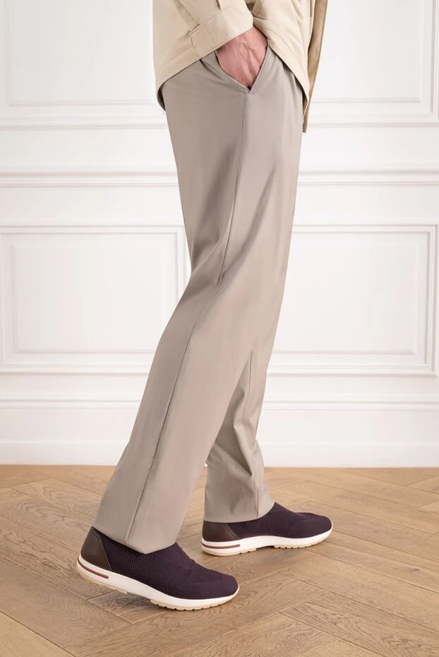 Loro Piana dark purple knit slip-on sneakers with elastic upper 195896 - photo 2