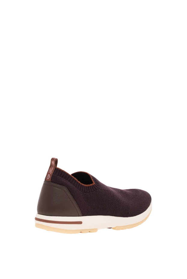 Loro Piana dark purple knit slip-on sneakers with elastic upper 195896 - photo 3
