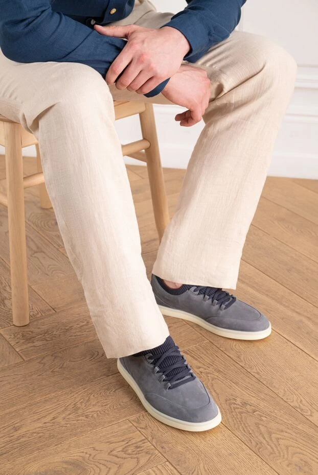Loro Piana soho walk grey calfskin slip-ons 195900 - photo 2