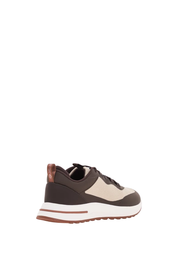 Loro Piana men's beige week end walk sneakers in 3d mesh with leather trim 195901 - photo 3
