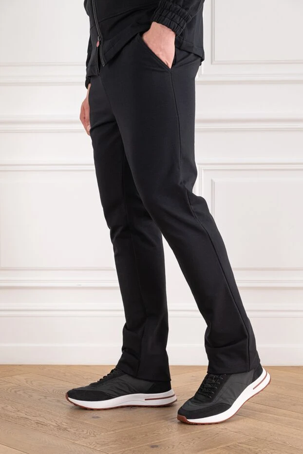 Loro Piana black technical textile and suede combination sneakers 195904 - photo 2