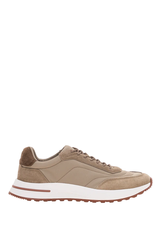 Loro Piana beige and olive combo sneakers with suede details 195906 - photo 1