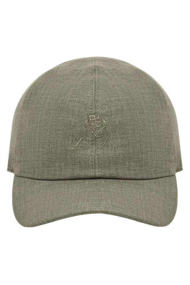 Loro Piana khaki linen baseball cap with embroidery 195908 - photo 1