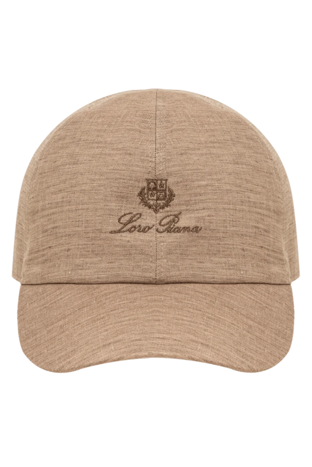 Loro Piana brown linen baseball cap with embroidery 195909 - photo 1