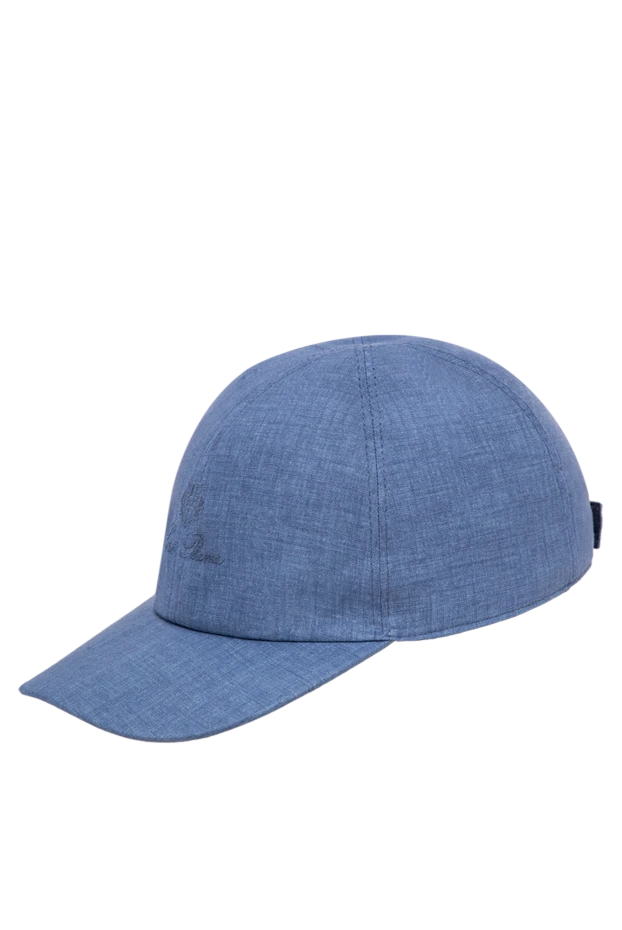 Loro Piana blue breathable linen baseball cap with embroidered logo 195910 - photo 3