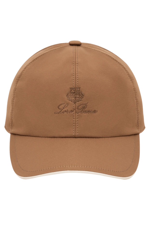 Loro Piana men's brown baseball cap made of water-repellent microfiber with contrast piping 195911 - photo 1