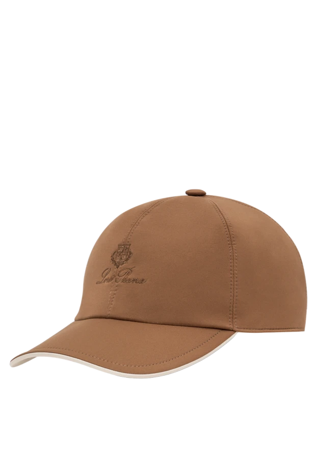 Loro Piana men's brown baseball cap made of water-repellent microfiber with contrast piping 195911 - photo 3