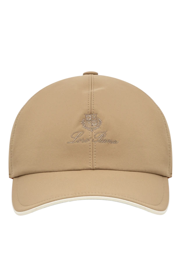 Loro Piana men's sand-colored baseball cap made of matte microfiber with contrast piping 195913 - photo 1