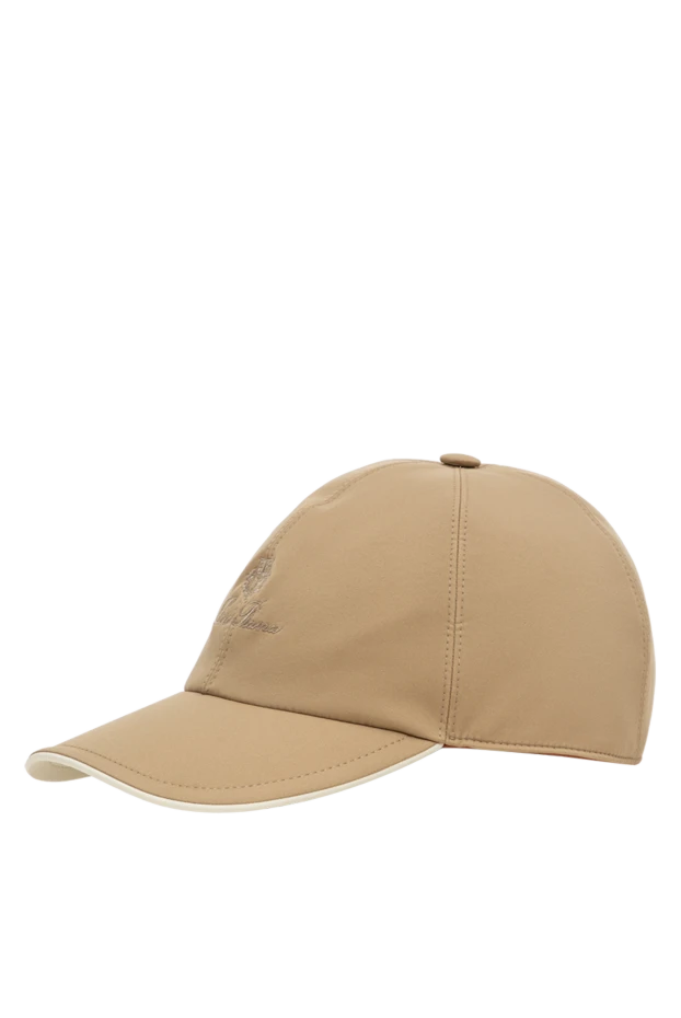 Loro Piana men's sand-colored baseball cap made of matte microfiber with contrast piping 195913 - photo 3