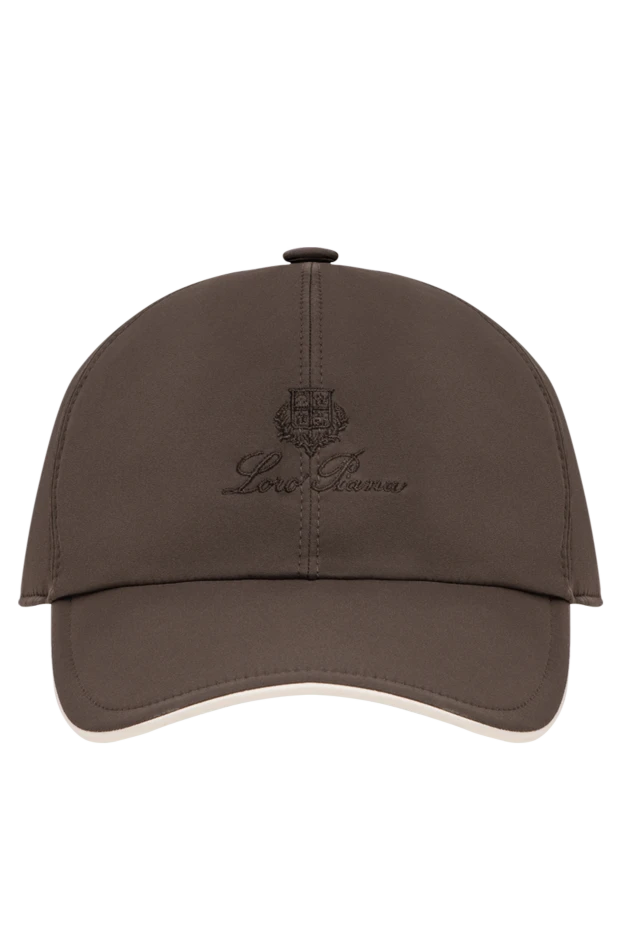 Loro Piana men's dark brown windproof microfiber baseball cap with light trim 195914 - photo 1