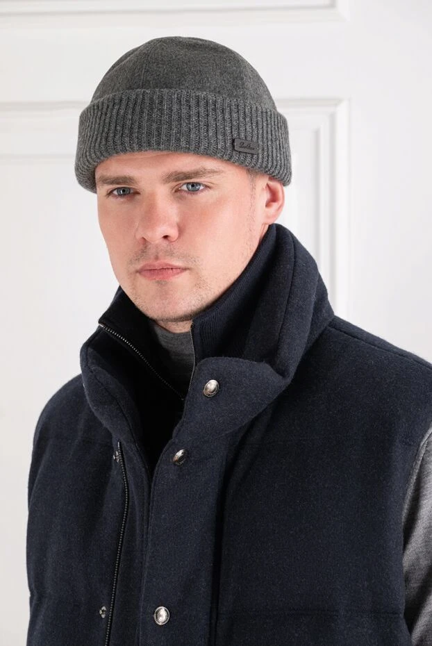 Loro Piana men's knitted beanie hat made of ultra-soft 100% cashmere 195916 - photo 1
